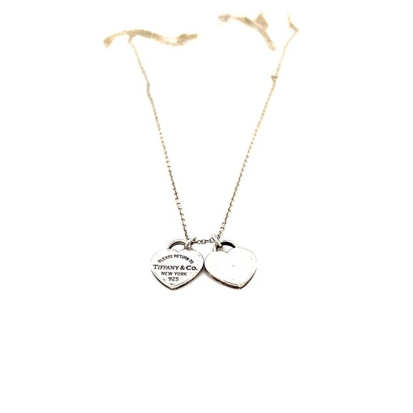 T&Co. 925 Mini Double Heart Tag Necklace - Picture 3 of 7